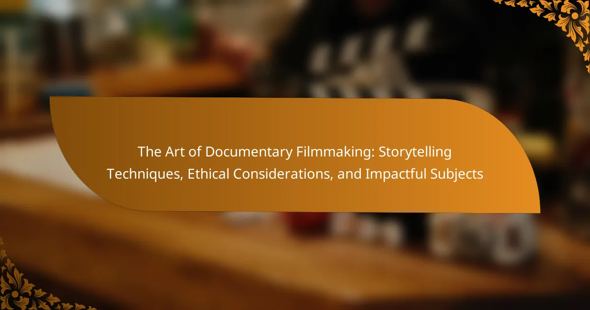 The Art of Documentary Filmmaking: Storytelling Techniques, Ethical ...