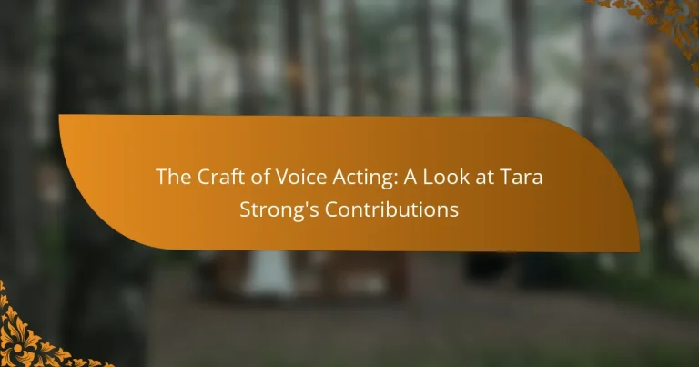 The Craft of Voice Acting: A Look at Tara Strong’s Contributions