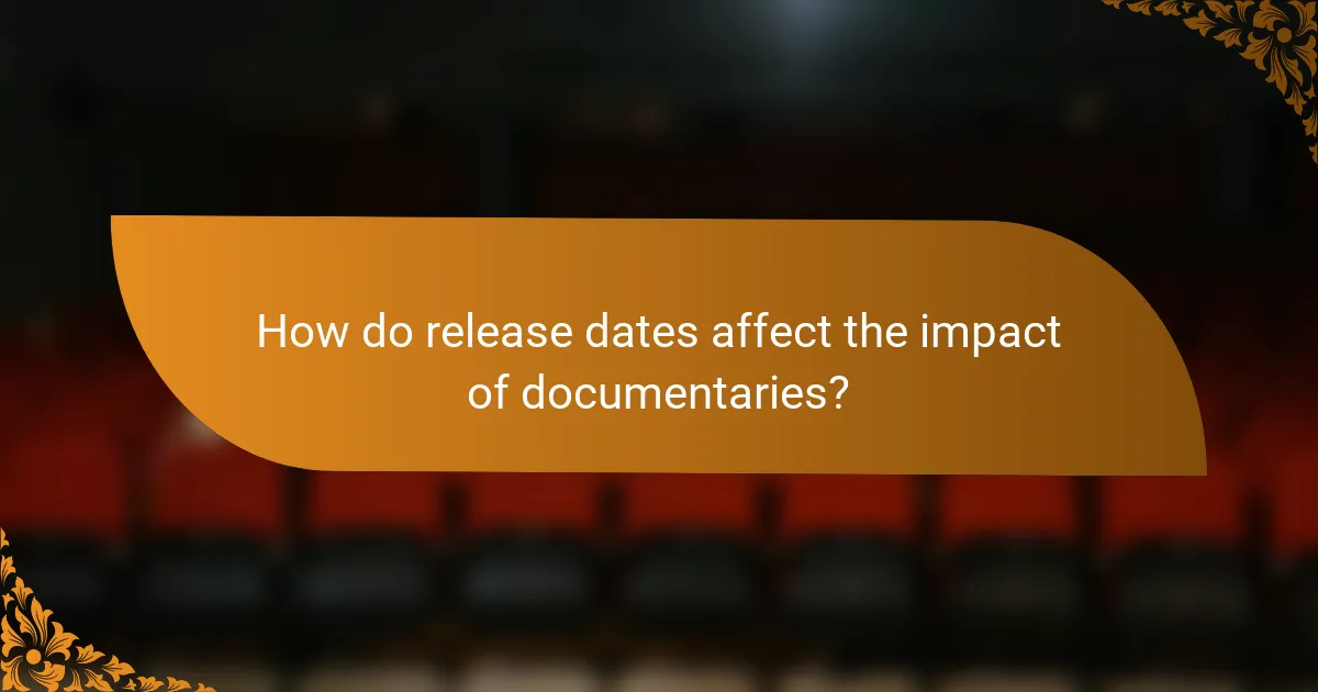 How do release dates affect the impact of documentaries?