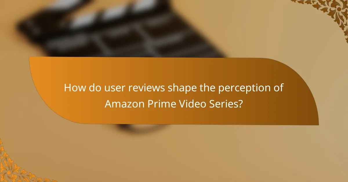 How do user reviews shape the perception of Amazon Prime Video Series?