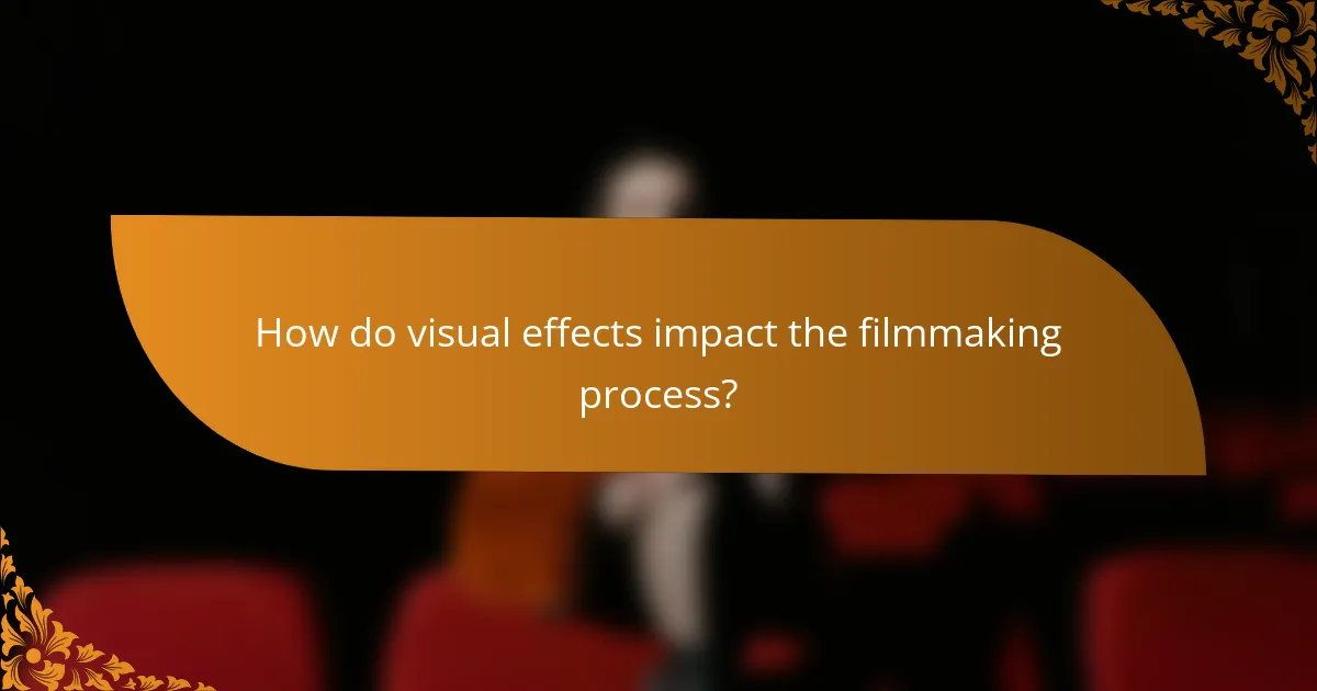 How do visual effects impact the filmmaking process?