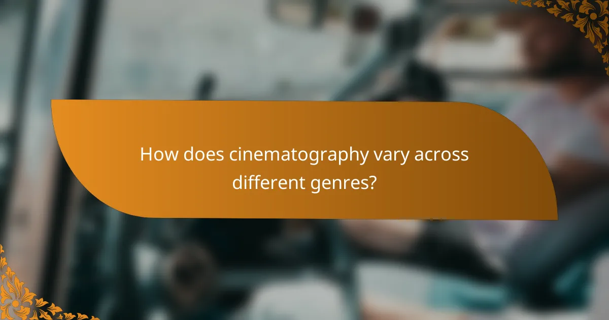How does cinematography vary across different genres?