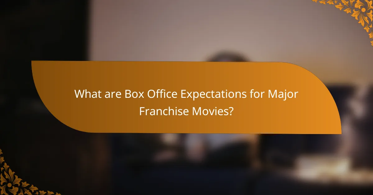 What are Box Office Expectations for Major Franchise Movies?