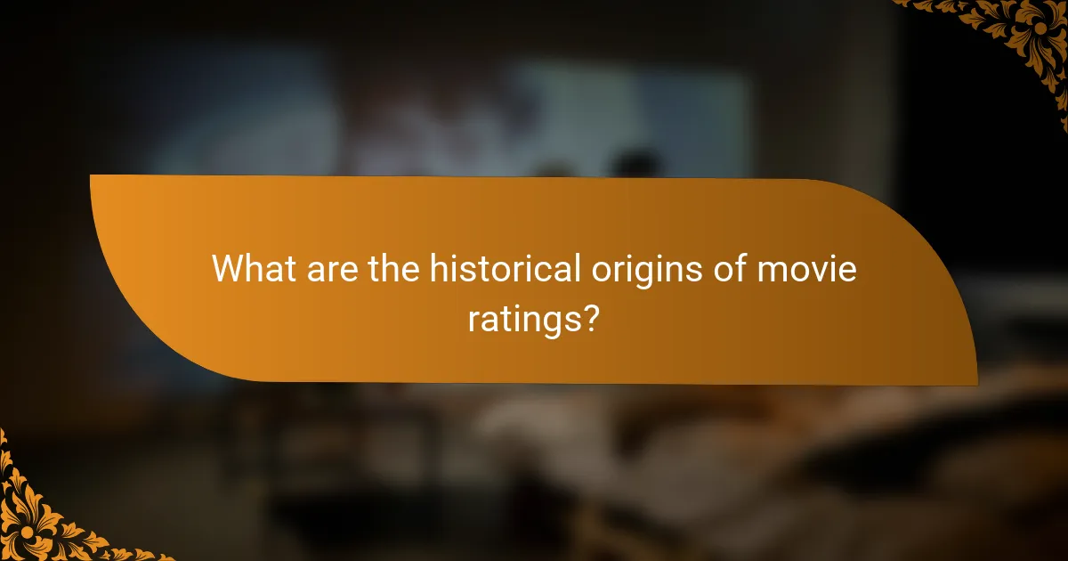 What are the historical origins of movie ratings?