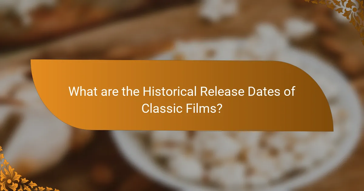 What are the Historical Release Dates of Classic Films?