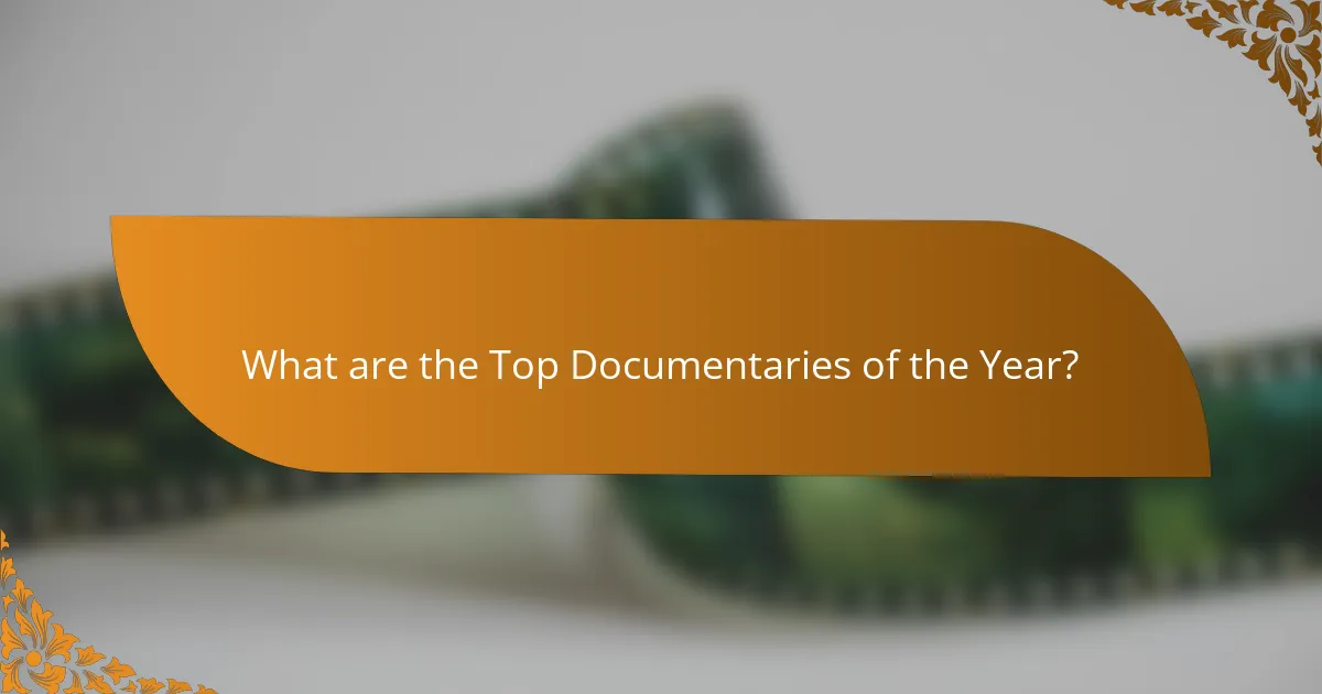 What are the Top Documentaries of the Year?