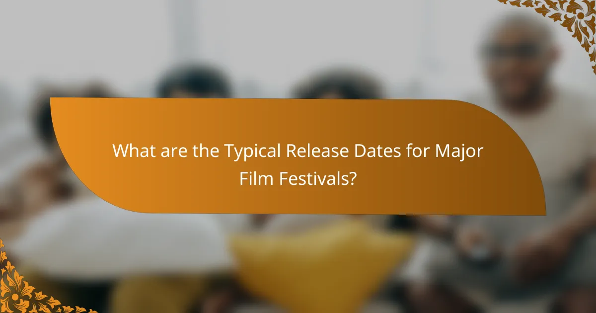 What are the Typical Release Dates for Major Film Festivals?