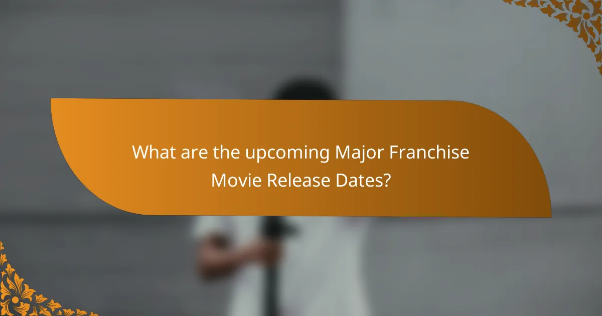 What are the upcoming Major Franchise Movie Release Dates?