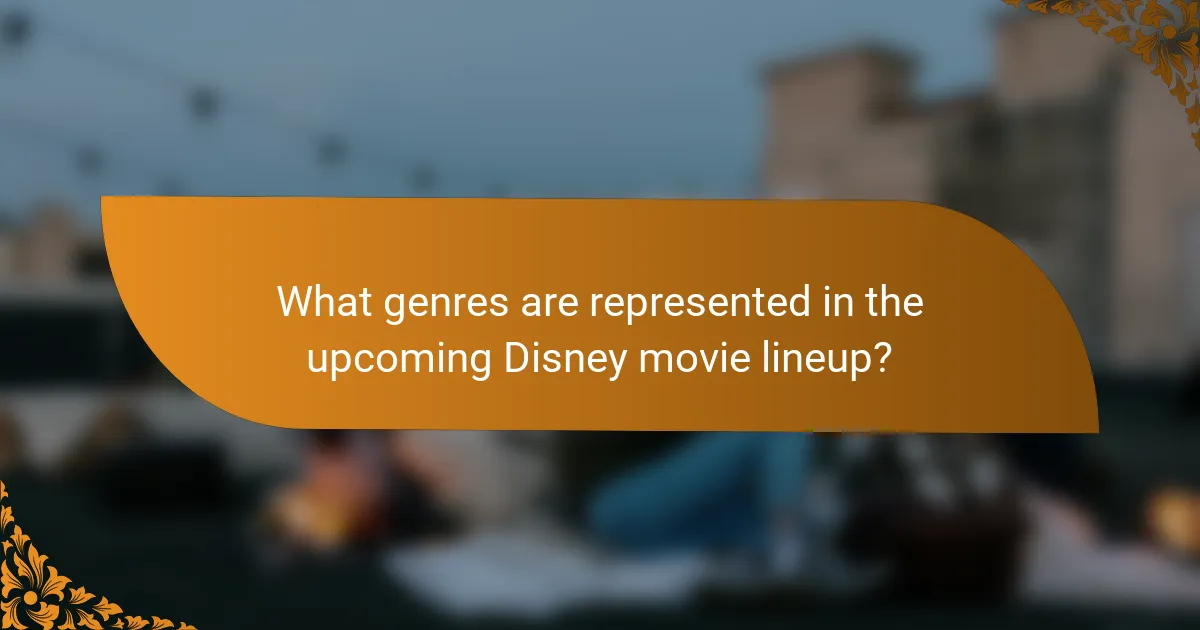 What genres are represented in the upcoming Disney movie lineup?