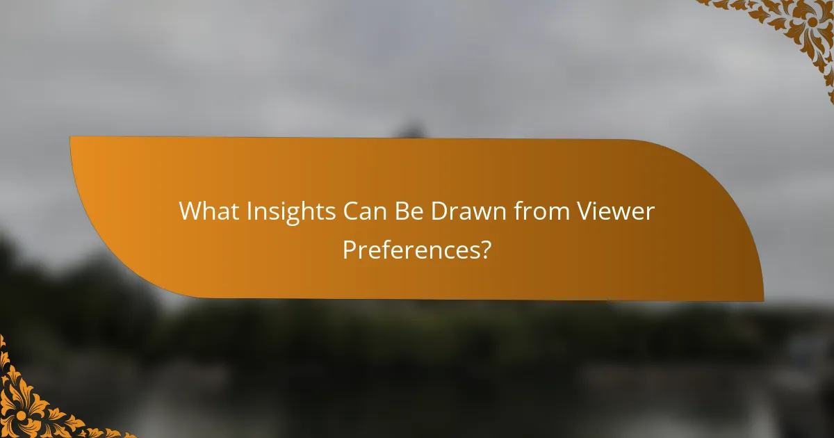 What Insights Can Be Drawn from Viewer Preferences?