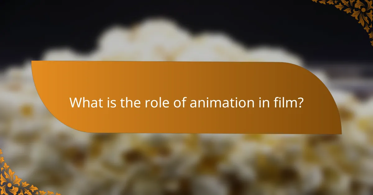 What is the role of animation in film?