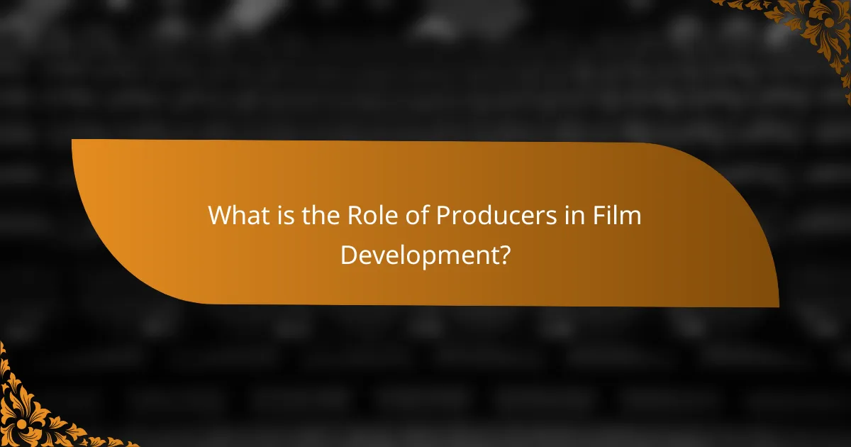 What is the Role of Producers in Film Development?